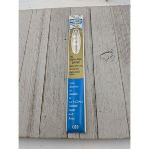 Vintage J&P Coats Dress or Neck Metal Zipper 12" Natural Cream 256